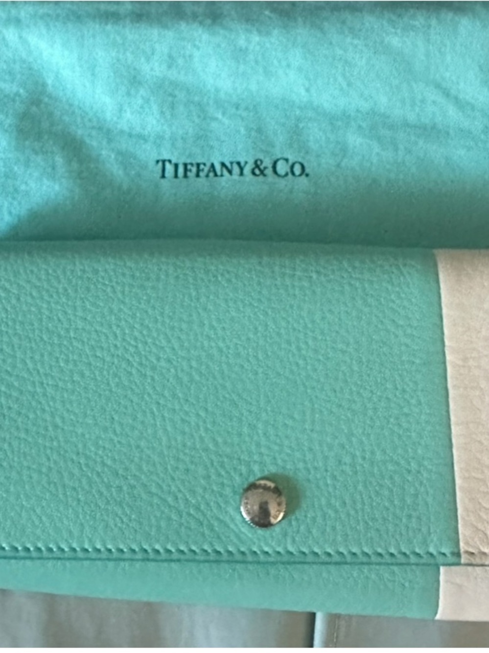 Tiffany & Co. Tiffany Blue Pebbled Leather Wallet with Silver Snap